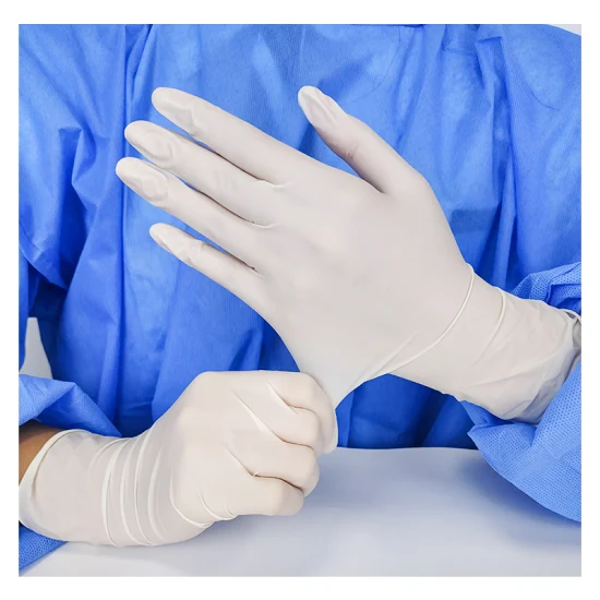 使い捨てラテックス診察手袋滅菌外科用ゴムパウダー