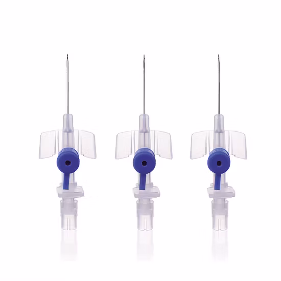 蝶の羽と注入ポートを備えた安全な使い捨て IV カニューレ